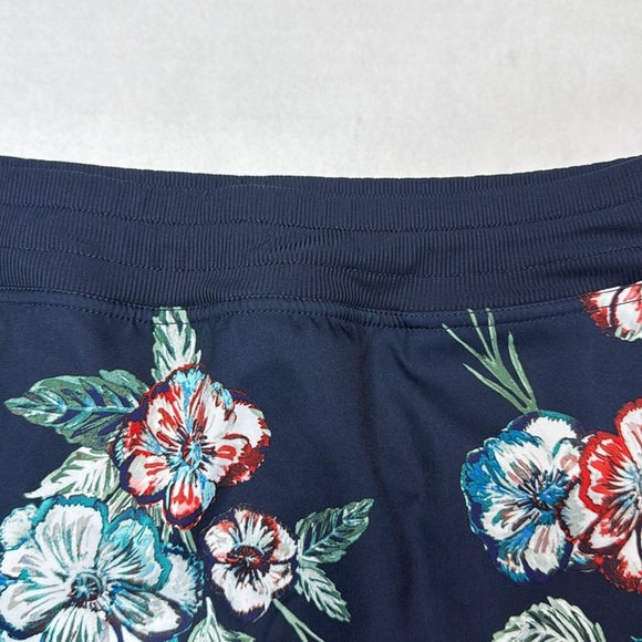 St John’s Bay Paisley Print Stretch Skort Navy Blue Elastic Wide Waistband Sz L - Picture 3 of 11